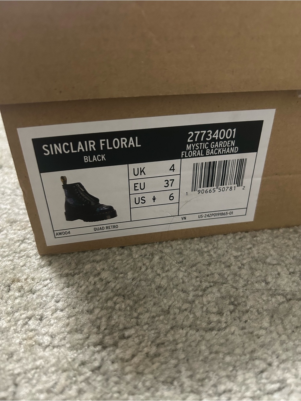 NWB Dr. Martens Mystic Floral Sinclair combat boots w/ zipper & laces (size 6) - Picture 8 of 9